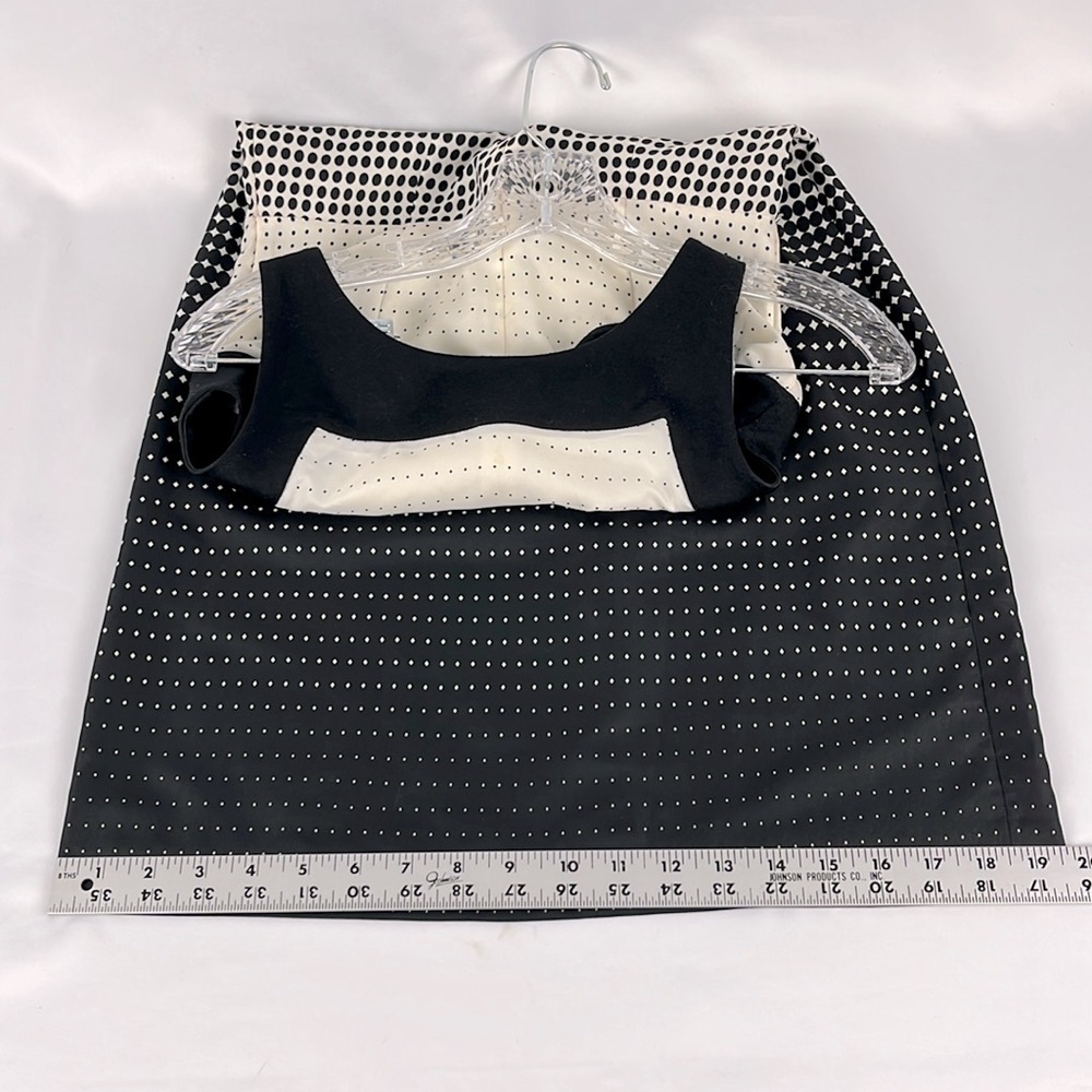The Limited Polka Dot Mini Dress Back Zip Sleeveless Black Cream Size 0 - Picture 8 of 11